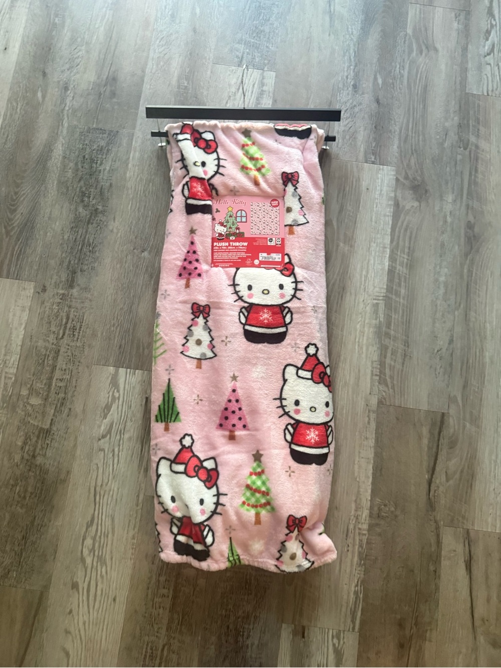 Hello Kitty Pink Christmas Plush Kids Pajama Throw
